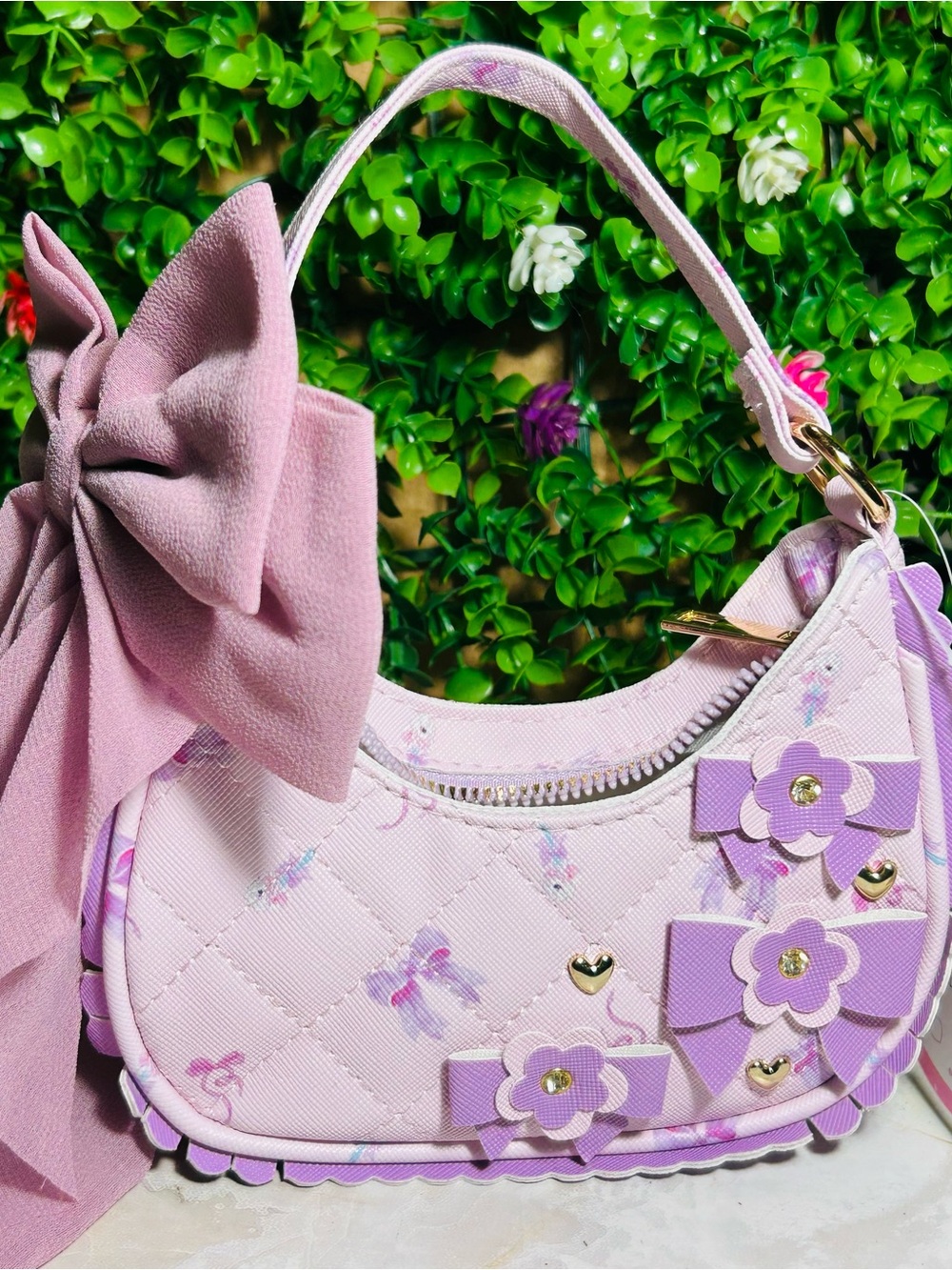 Mini Hobo Hand Bag- Lavender Tones